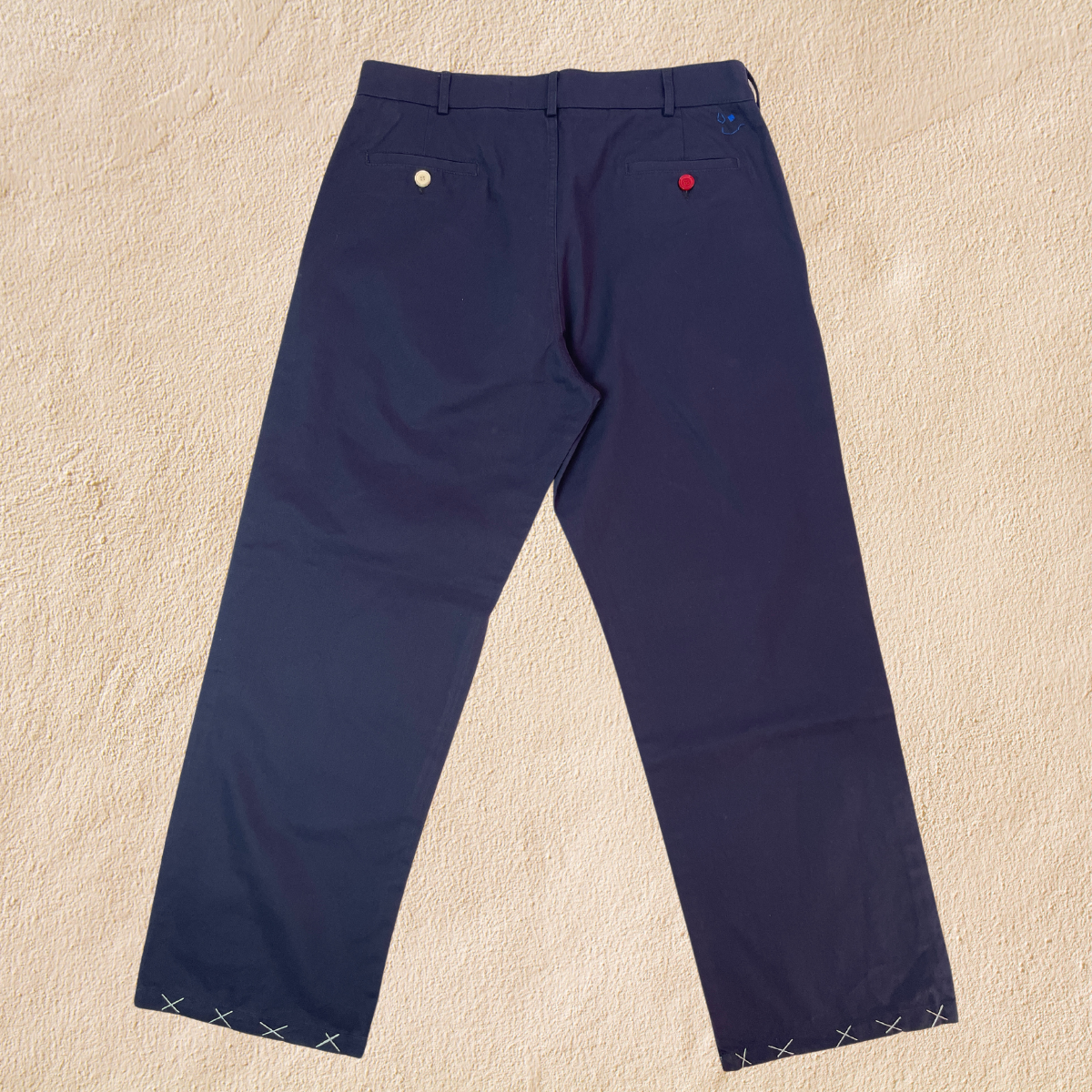 Navy blue trousers