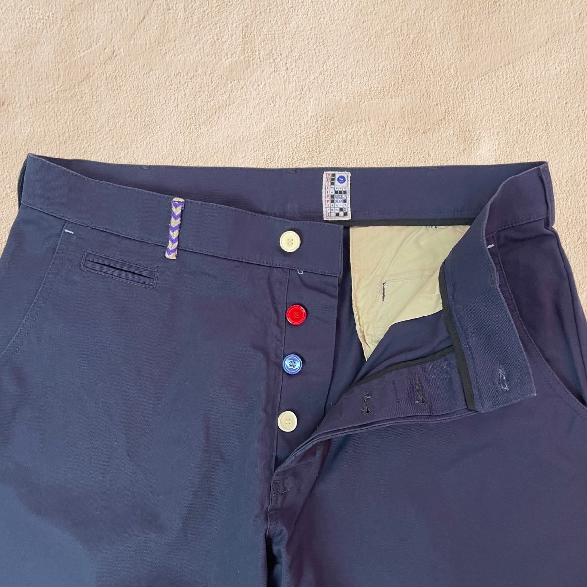 Navy blue trousers