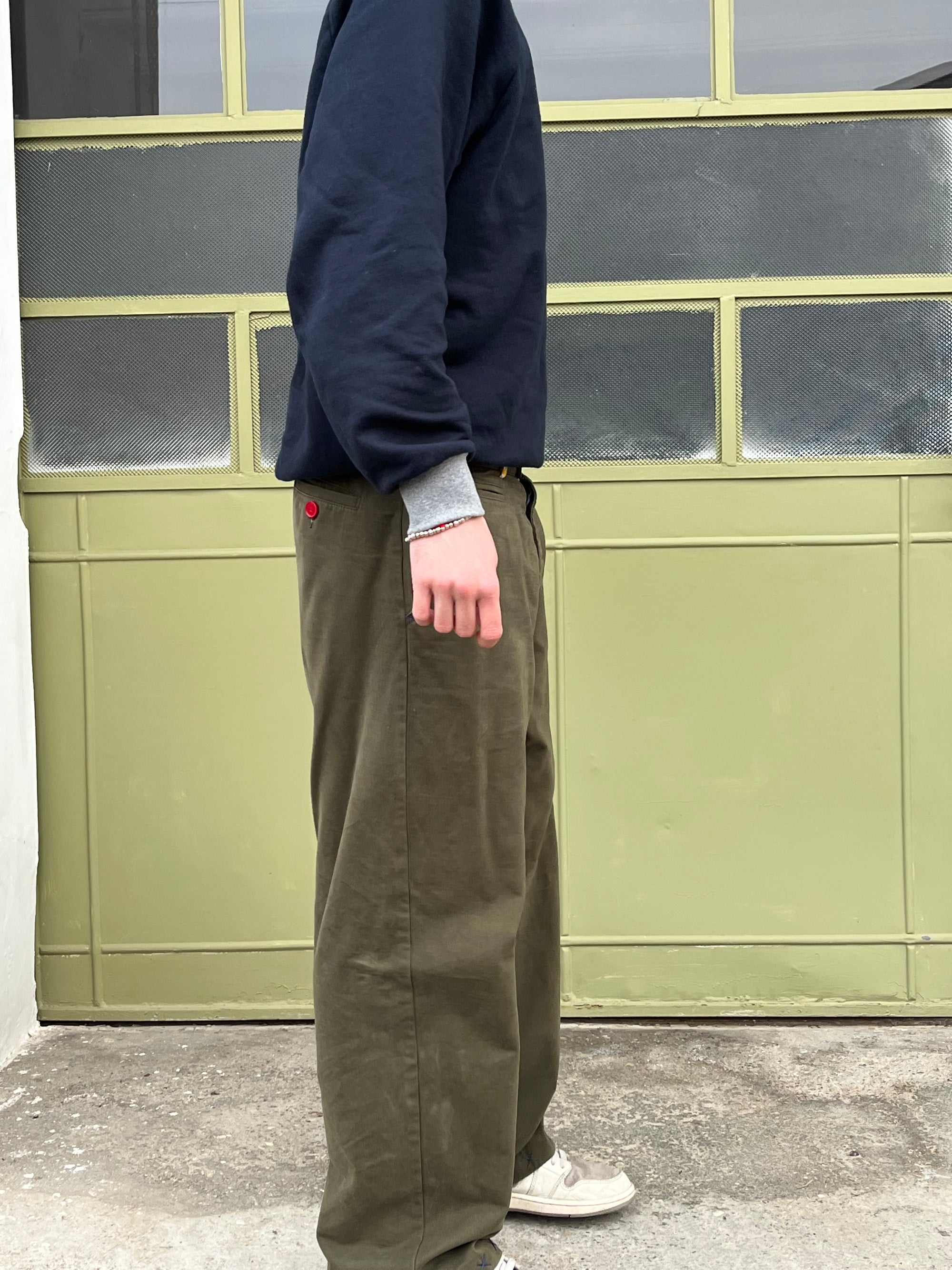 green trousers