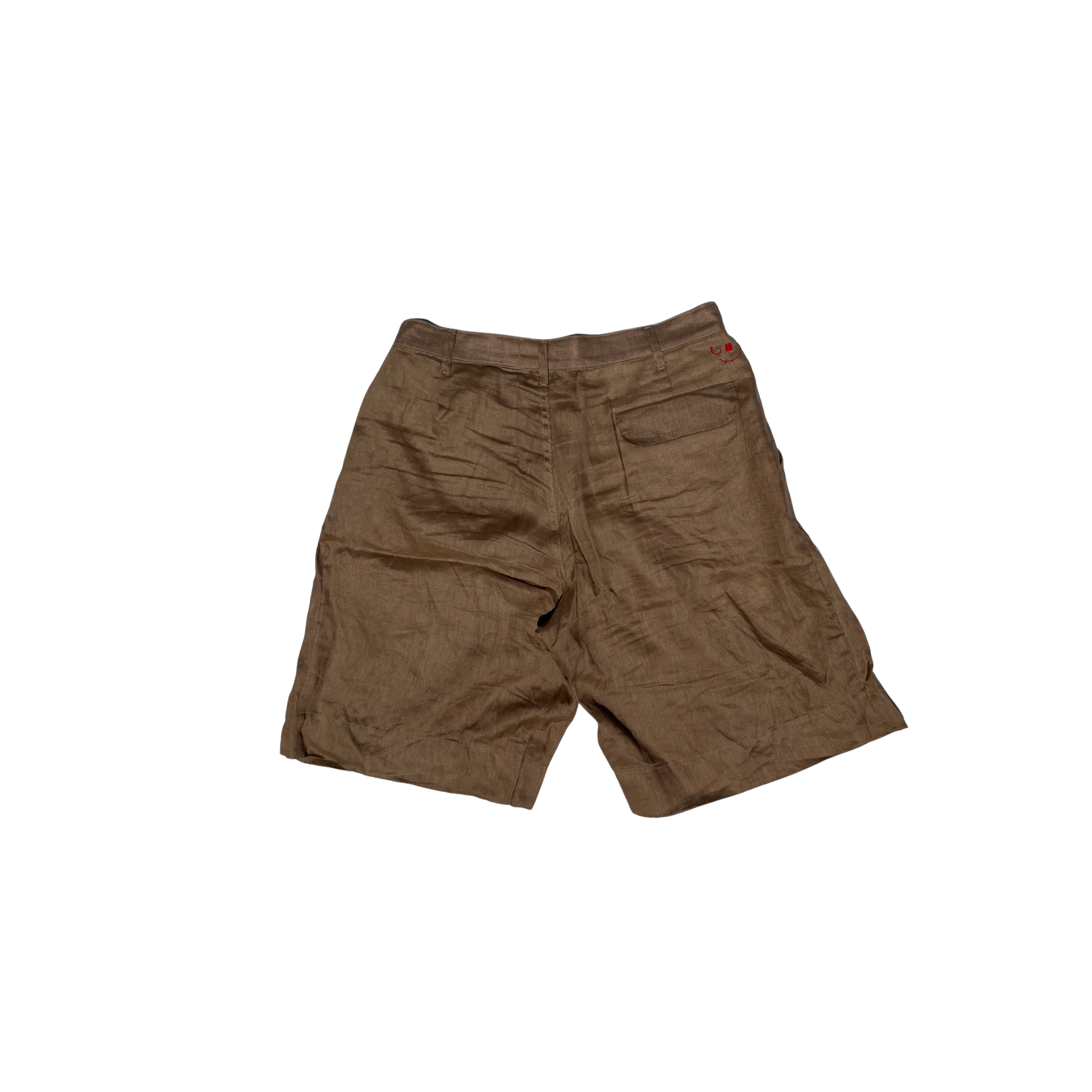 Pantalone Corto in lino marrone