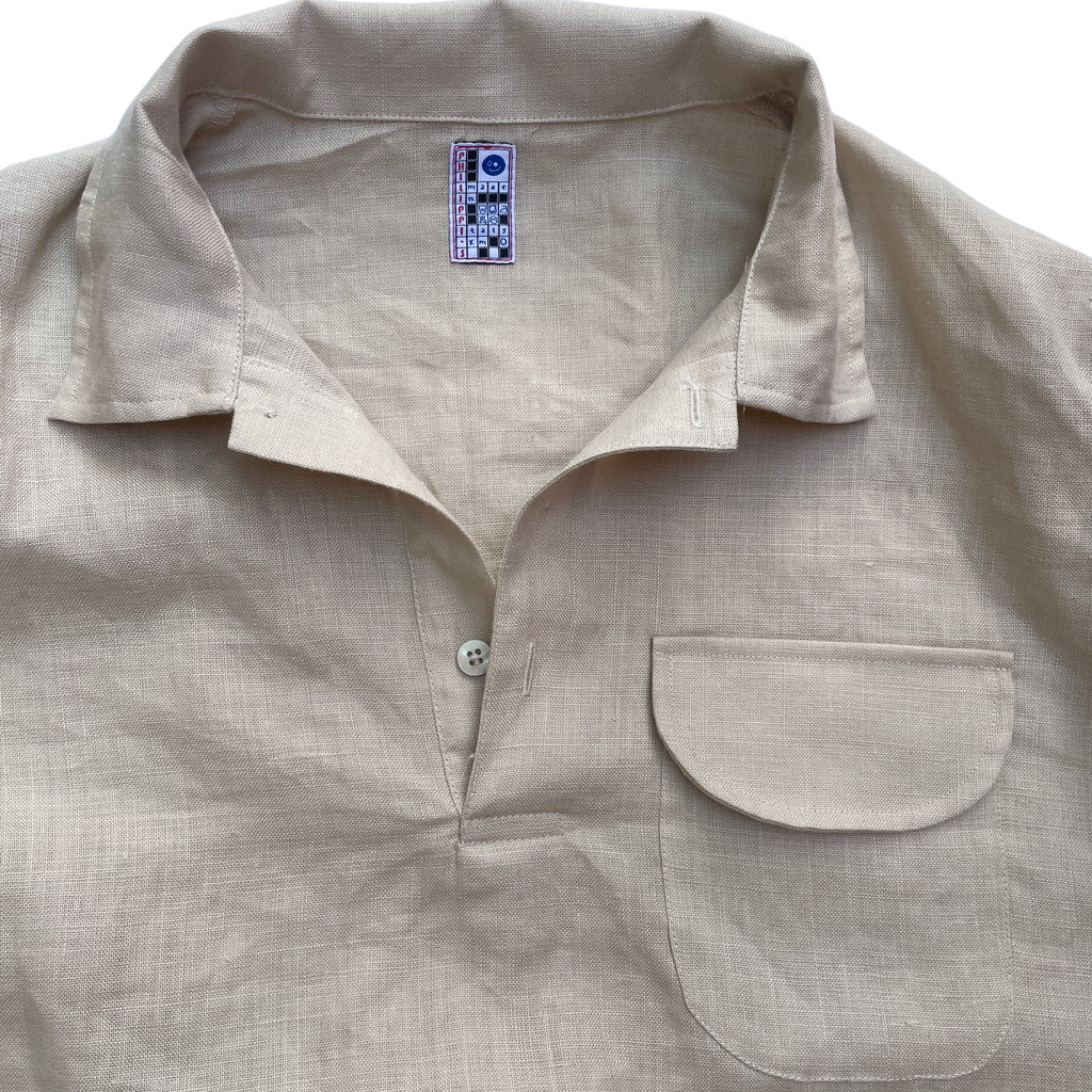 Camicia beige in lino