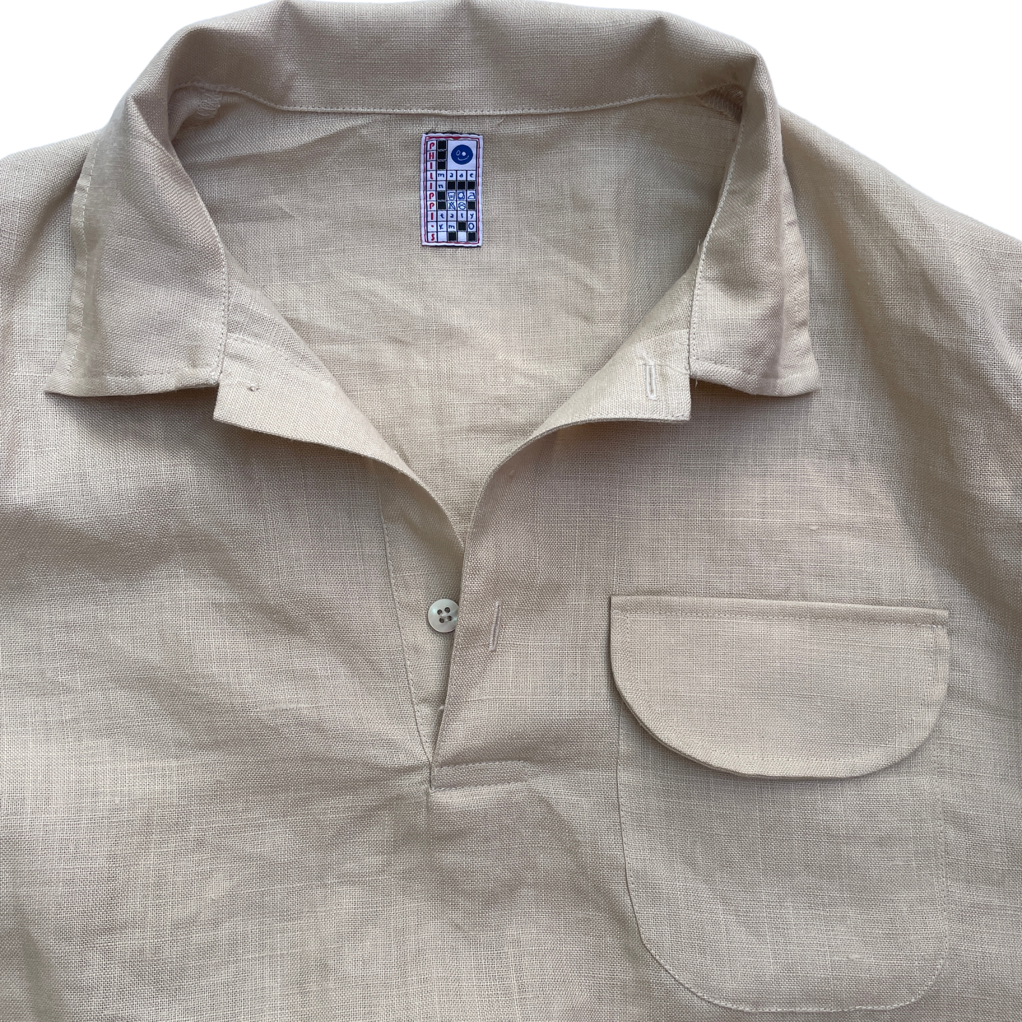 Camicia beige in lino
