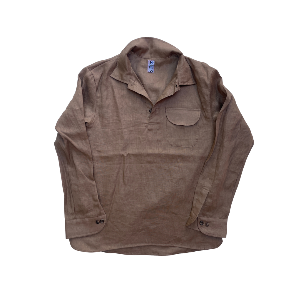 Camicia marrone in lino