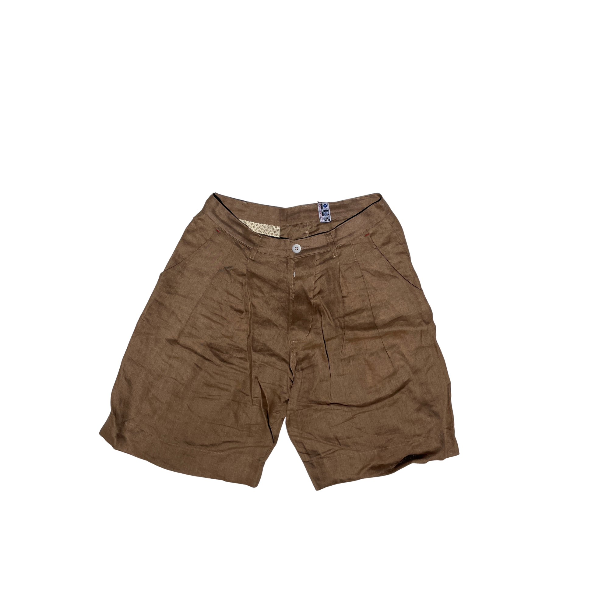 Pantalone Corto in lino marrone