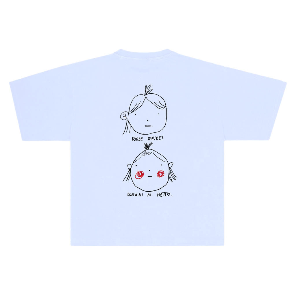 T-shirt bianca faccio dopo