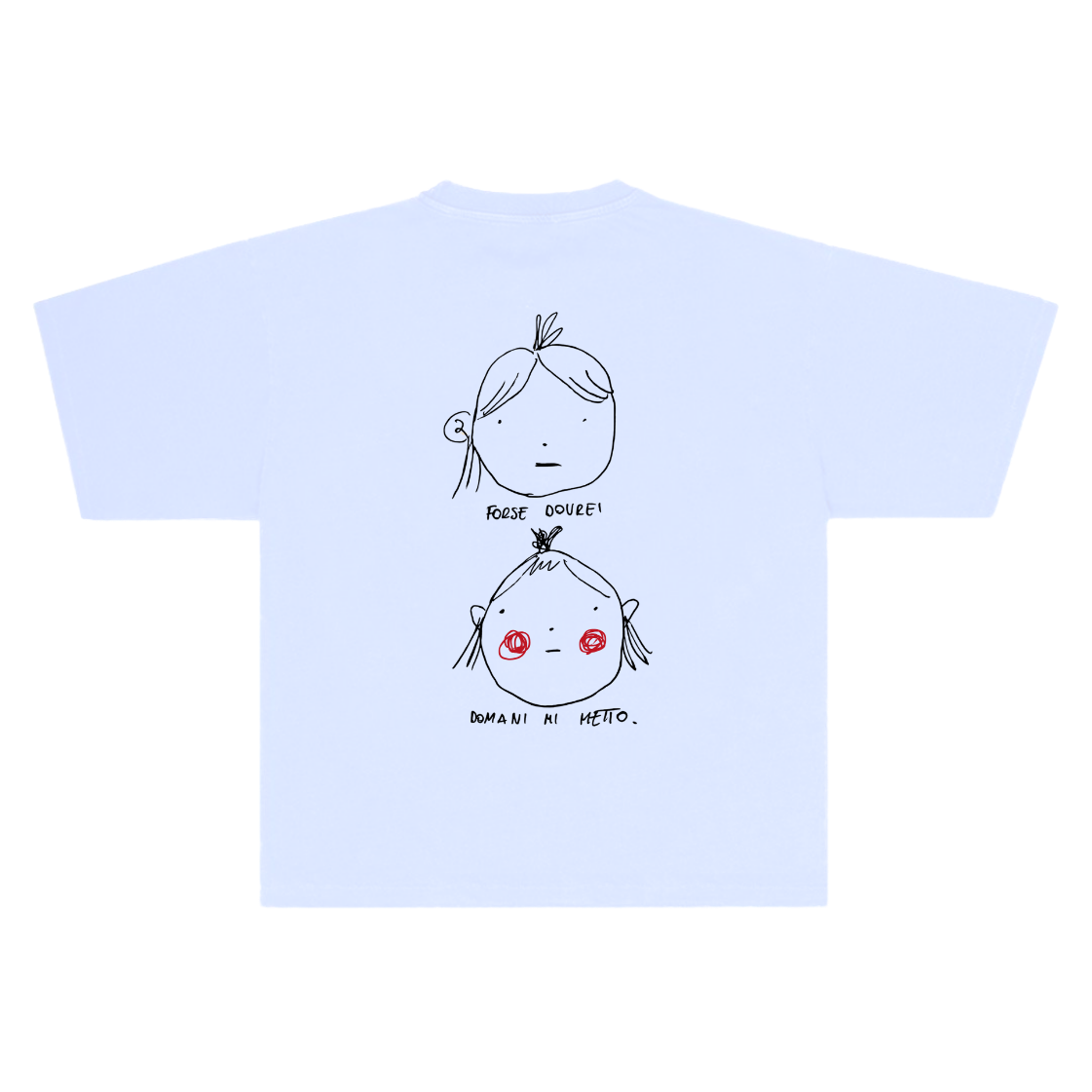 T-shirt bianca faccio dopo