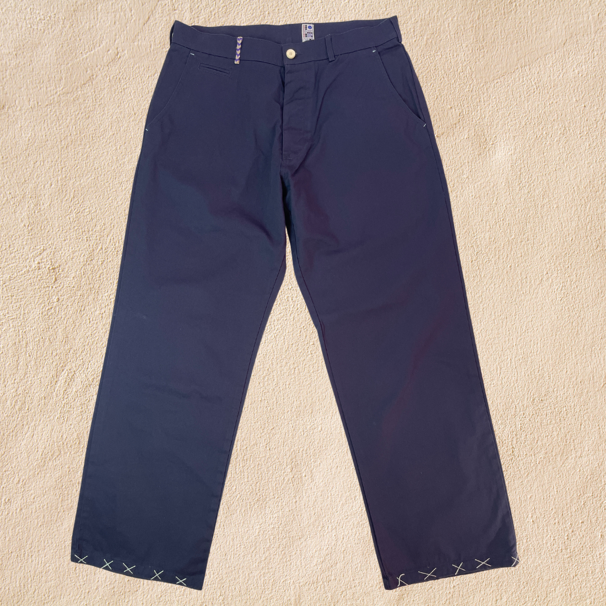 Navy blue trousers