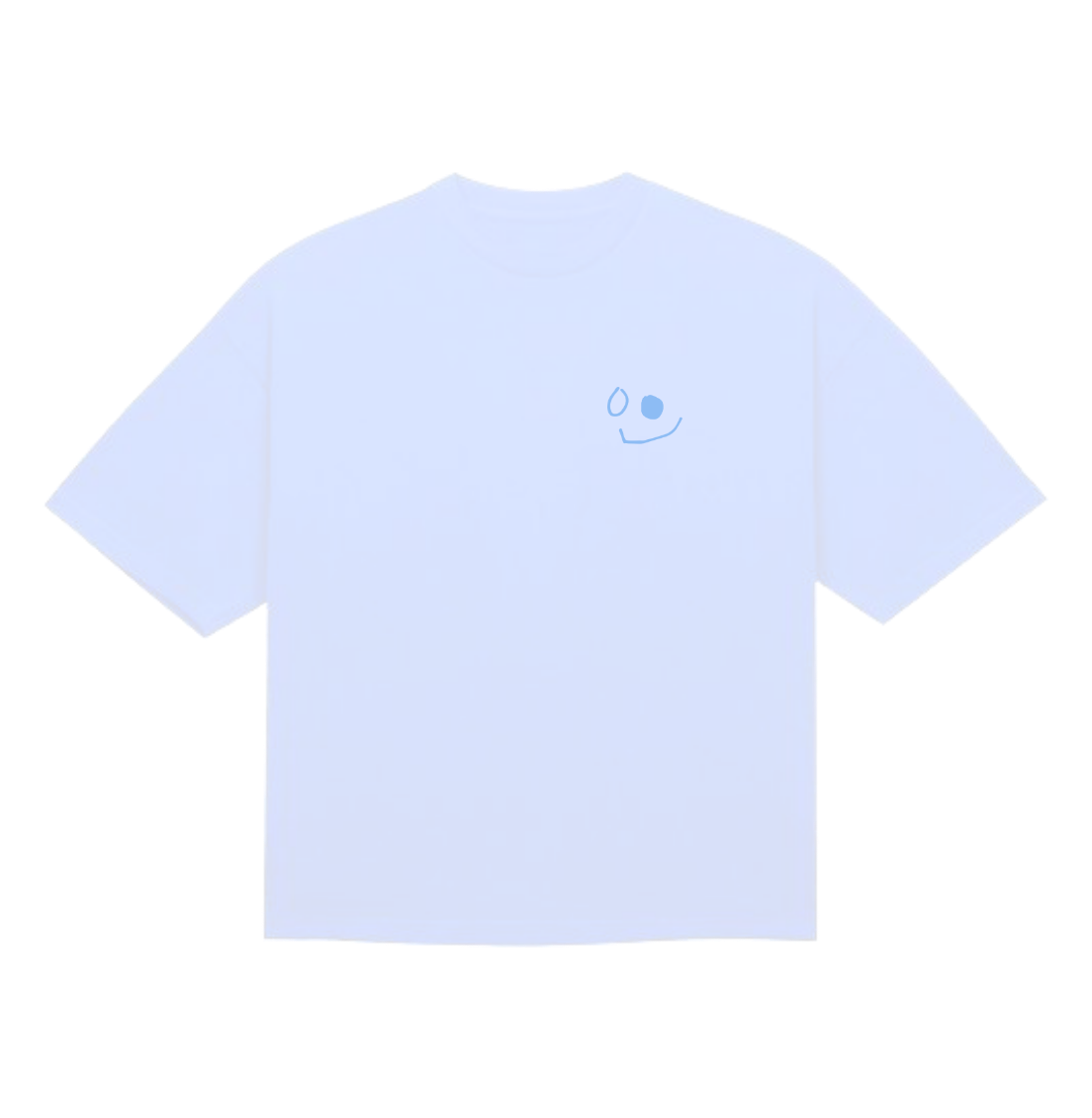 t shirt bianca preoccupato