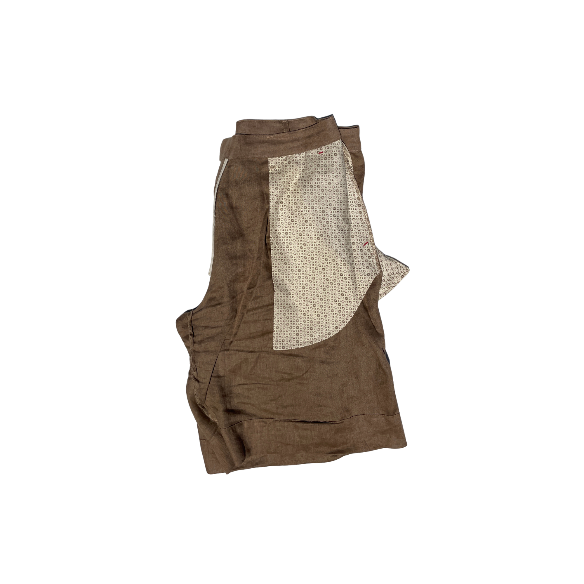 Pantalone Corto in lino marrone